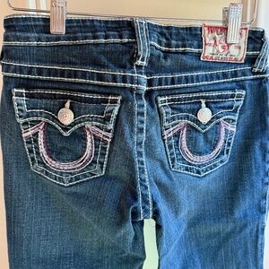 True Religion "Joey Rainbow" Stitch Flair Jeans - Girls 14